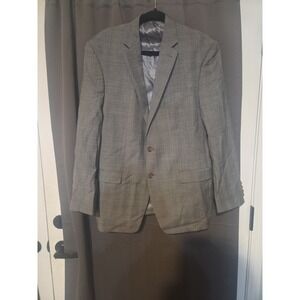 Lauren Ralph Lauren Gray‎ Plaid Two Button Blazer, Men's 42R Jacket, Windowpane